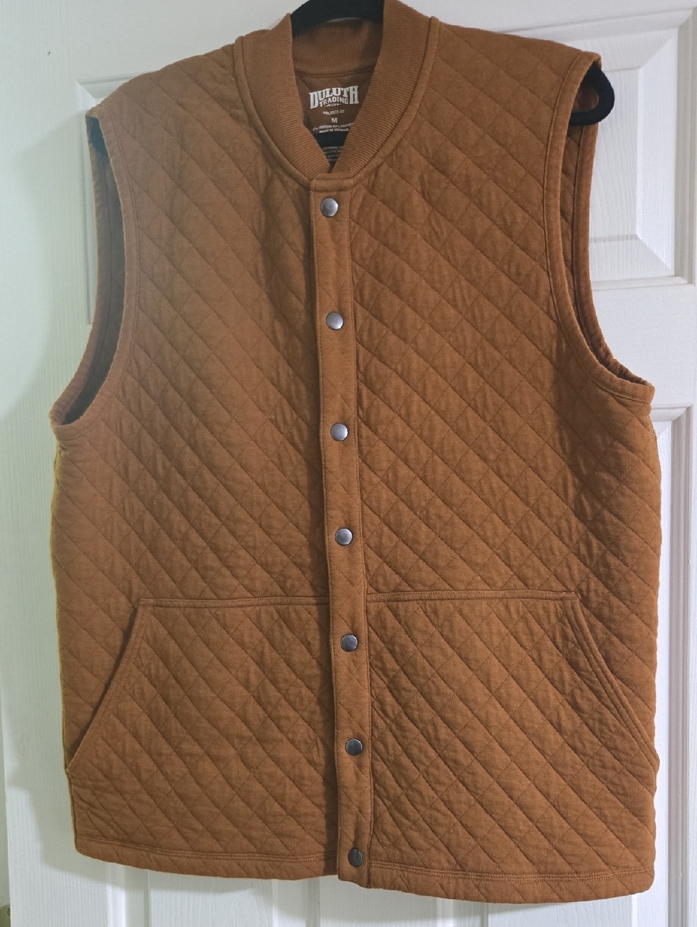 Duluth Trading Co Quilted Caramel Snap-Front Men's Vest
